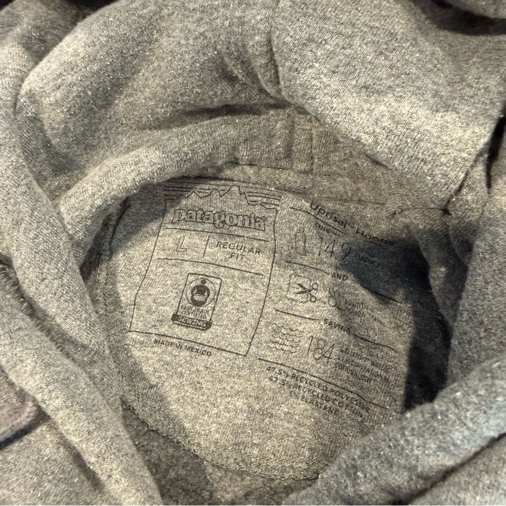 Patagonia recycled logo hoodie sweatshirt men’s true medium gray - Picture 4 of 6